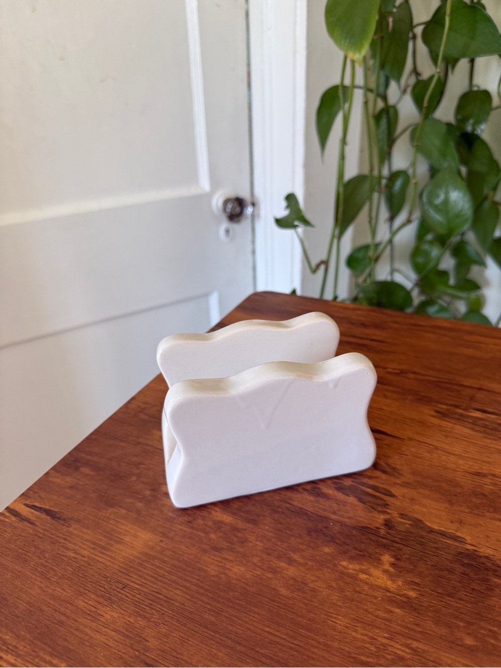 Minimalist White Ceramic Napkin Holder